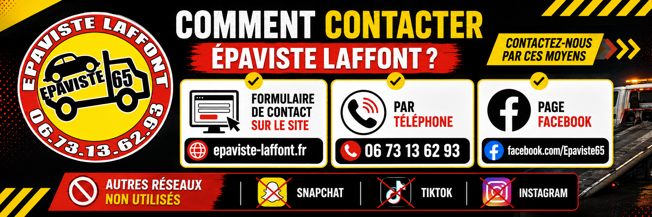 Contacter l'Epaviste Laffont par ces moyens uniquement !